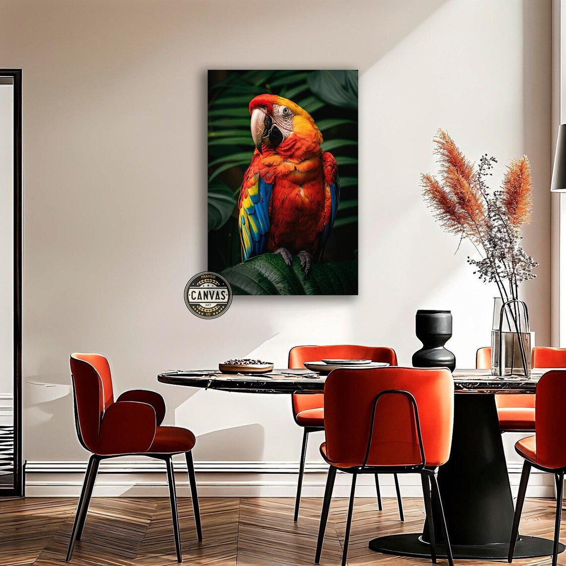 Scarlet Macaw Tropical Bird of Paradise Art Print - Image 3