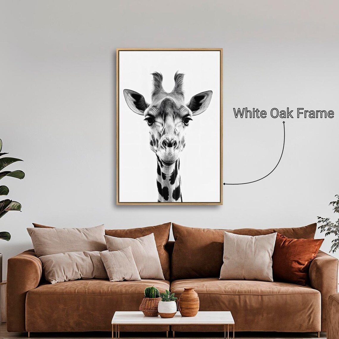 Black And White Giraffe Portrait Minimalist Safari Animal Wall Poster - Image 5