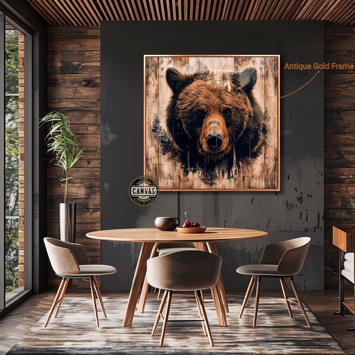 Grizzly Bear Rustic Farmhouse Wildlife Art Print - Image 3