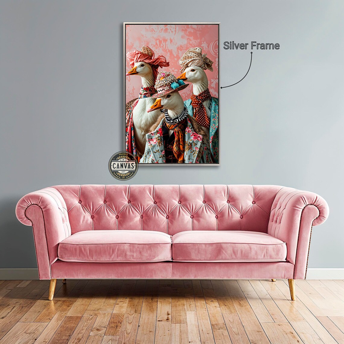 Three Fashionable Geese Vintage Bonnets Quirky Bird Art Print - Image 4