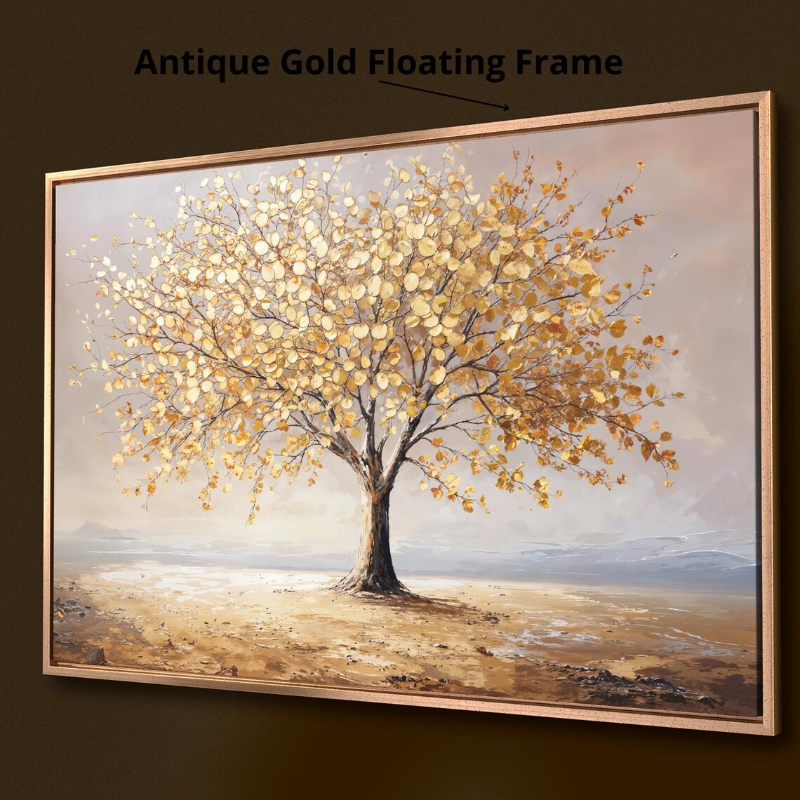 Golden Tree Of Life Art Print, Abstract Landscape - Image 3