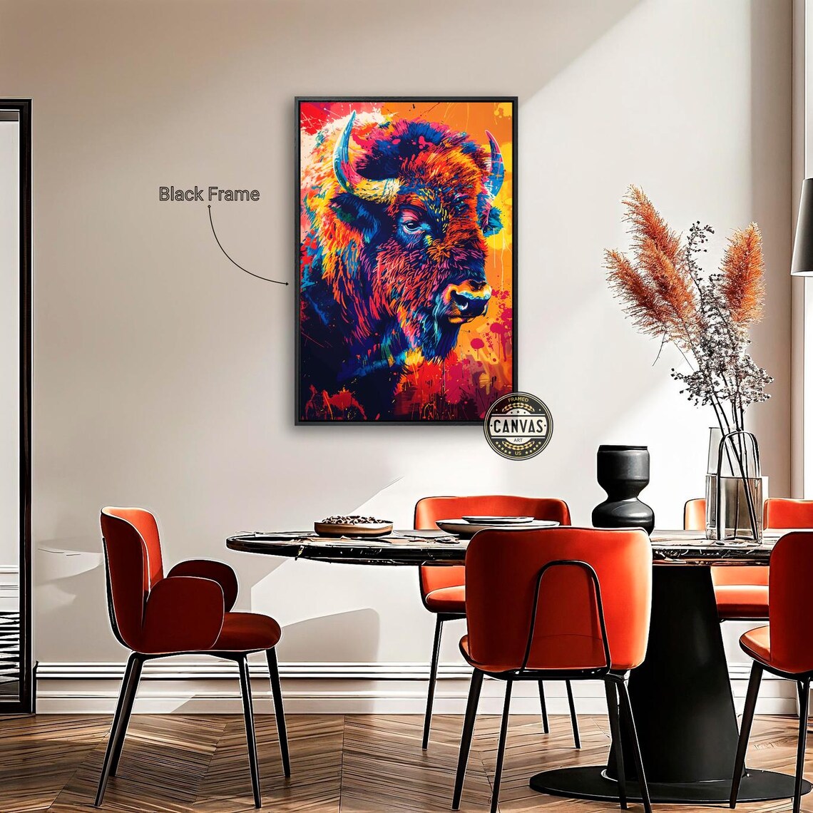 Abstract Bison, Vibrant Buffalo Wildlife Art Print - Image 4
