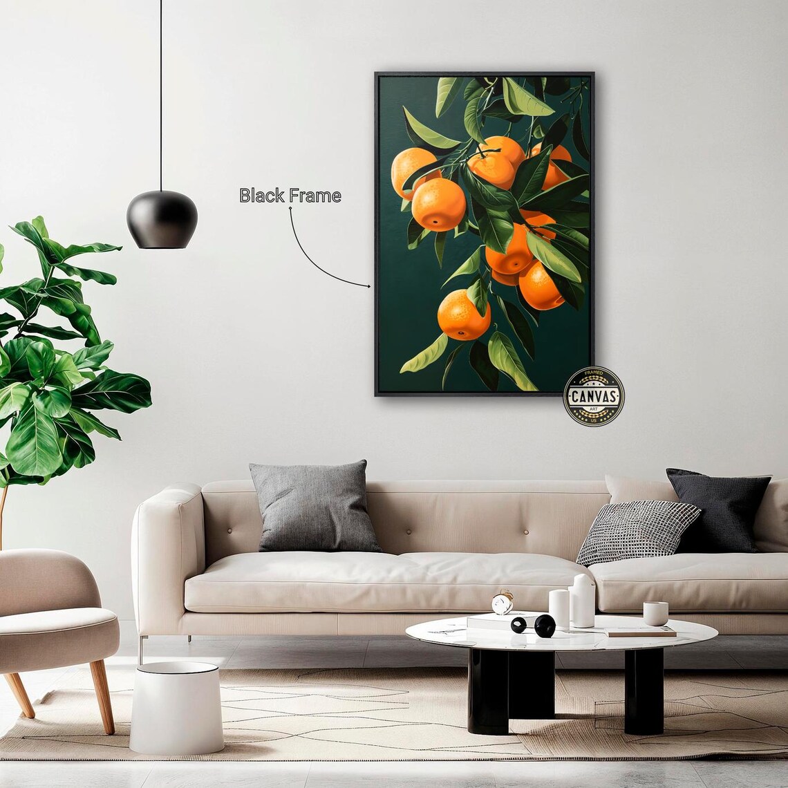 Fresh Citrus Fruits Art Print, Oranges On Branches - Image 4