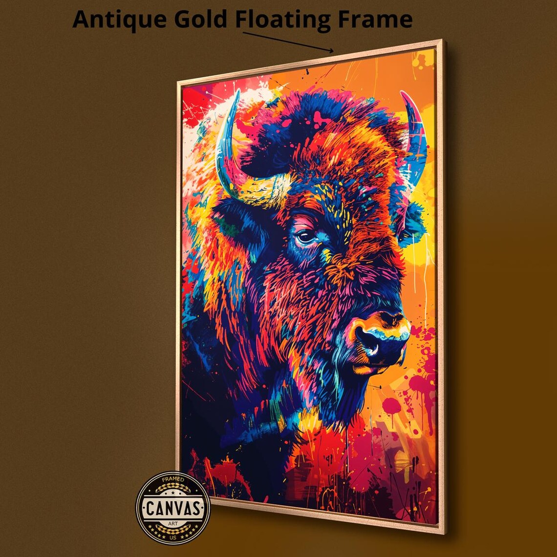 Abstract Bison, Vibrant Buffalo Wildlife Art Print - Image 3