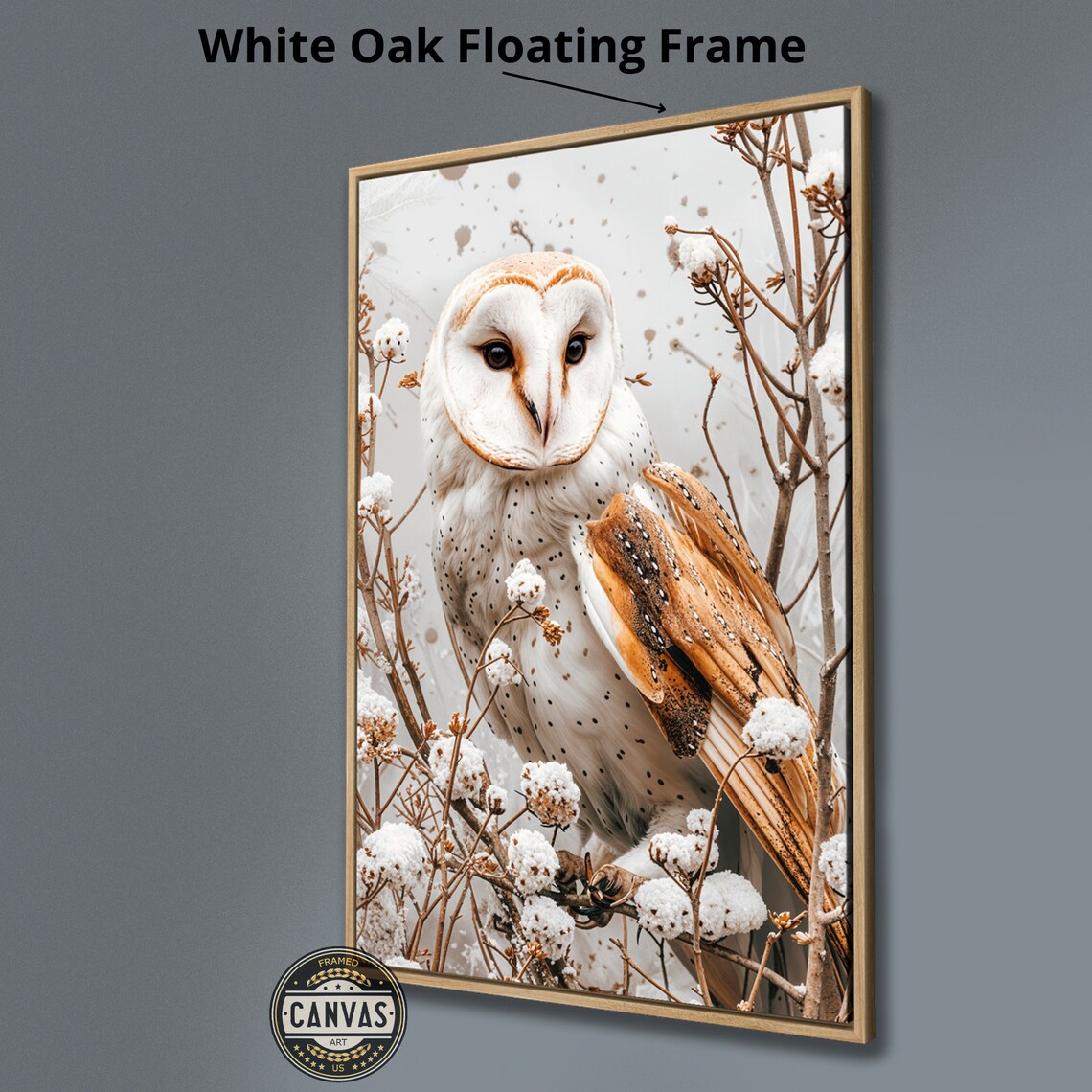 Snowy Owl Holiday Winter Wildlife Wall Art Print - Image 3