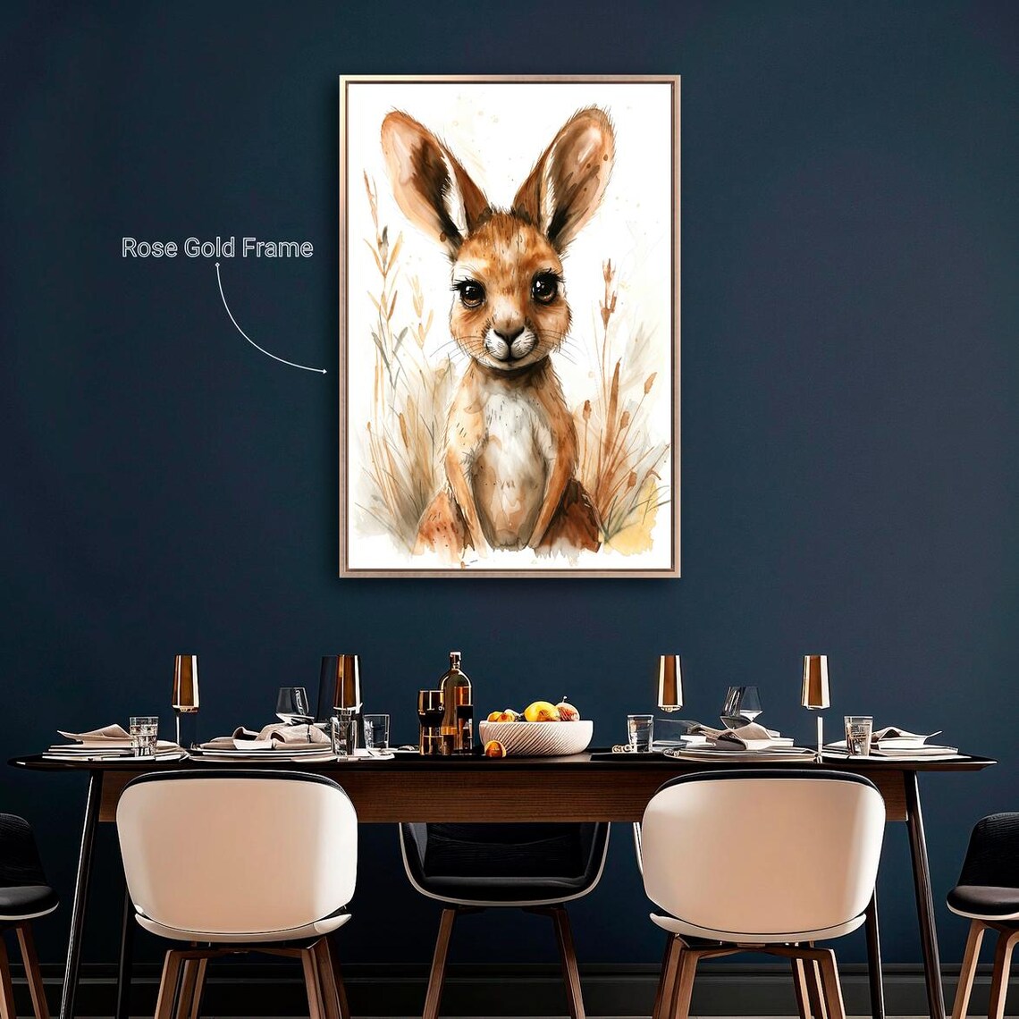 Adorable Baby Kangaroo Watercolor Australian Wildlife Poster - Image 3