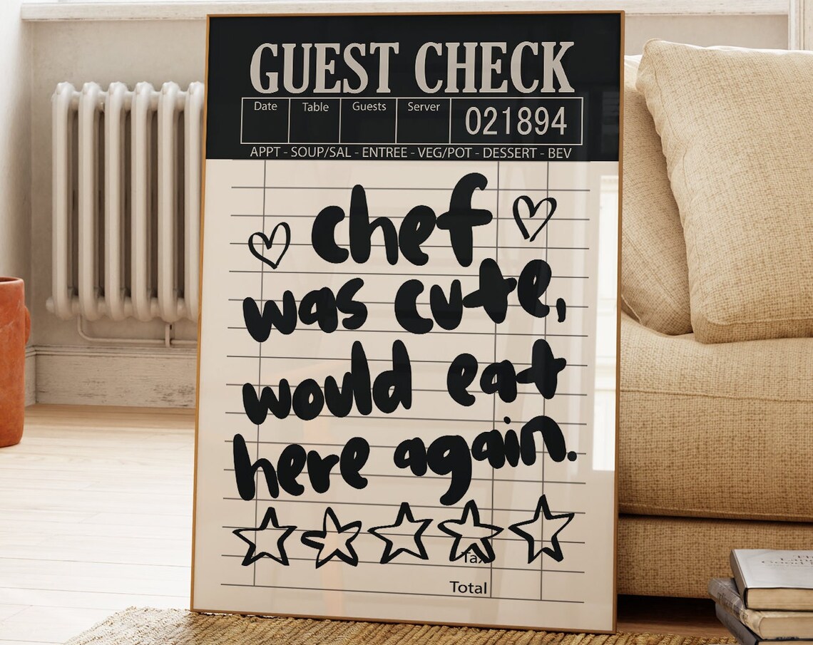 Chef Was Cute Would Eat Here Again Poster Print