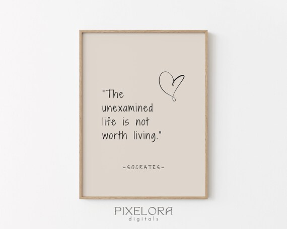Socrates Quote Inspirational Wall Art Motivational Poster Famous Life Encouraging Print Decor