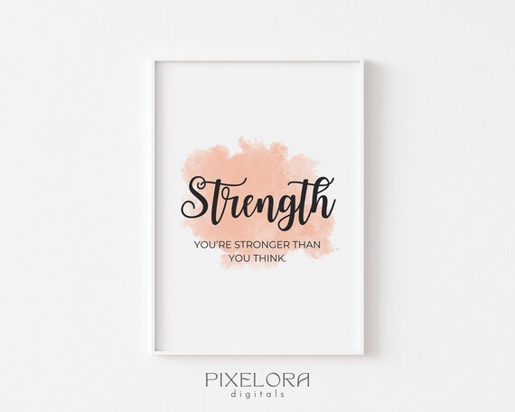 Strength Definition Inspirational Quote Poster Motivational Wall Art Personal Growth Office Decor