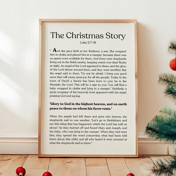 Nativity Scripture Wall Art The Story Of Christmas Print