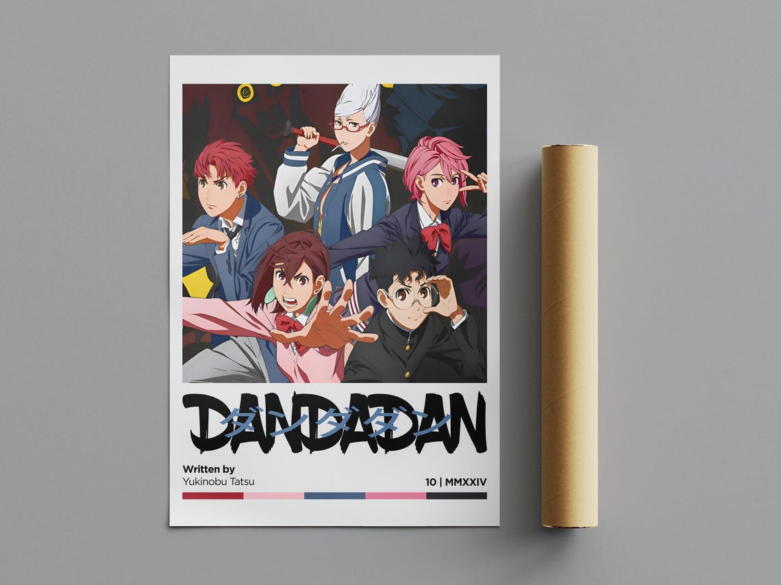 Dandadan Minimalist Anime Supernatural Cast Fan Art Wall Poster