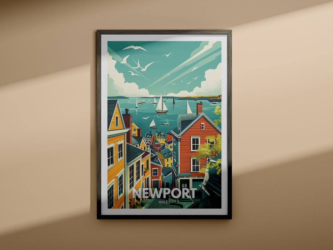 Newport Print Newport Poster Uk Wall Art Wales Wall Art Decor British Travel Poster United Kingdom Print Wales City Art - Image 4