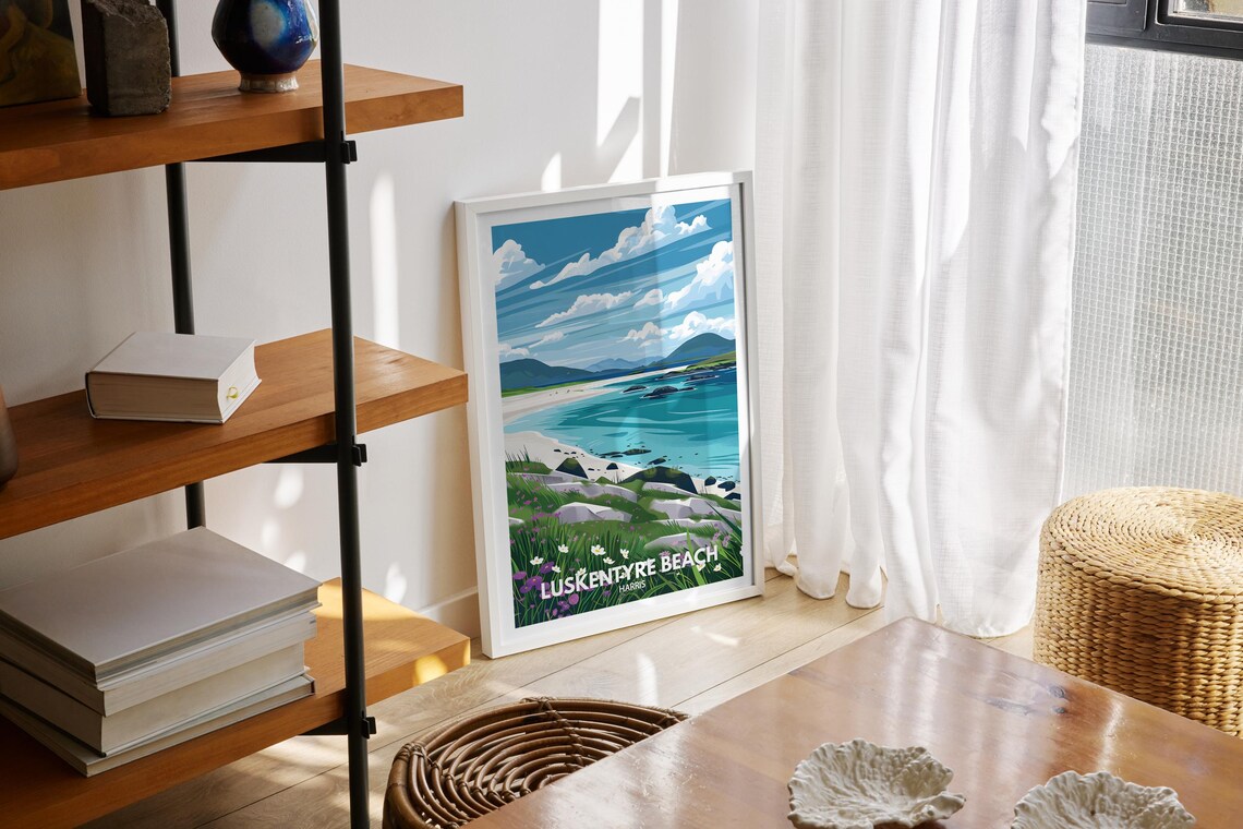 Luskentyre Beach Isle Of Harris White Sands Vintage Travel Poster - Image 2