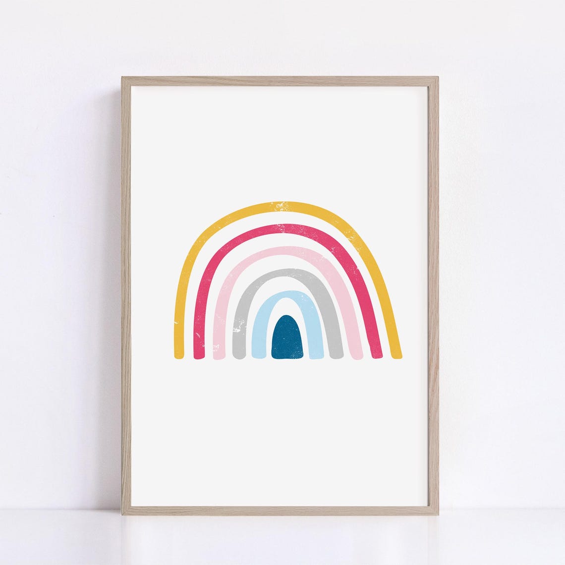 Boho Rainbow Pastel Nursery Kids Room Colorful Arch Wall Art - Image 2