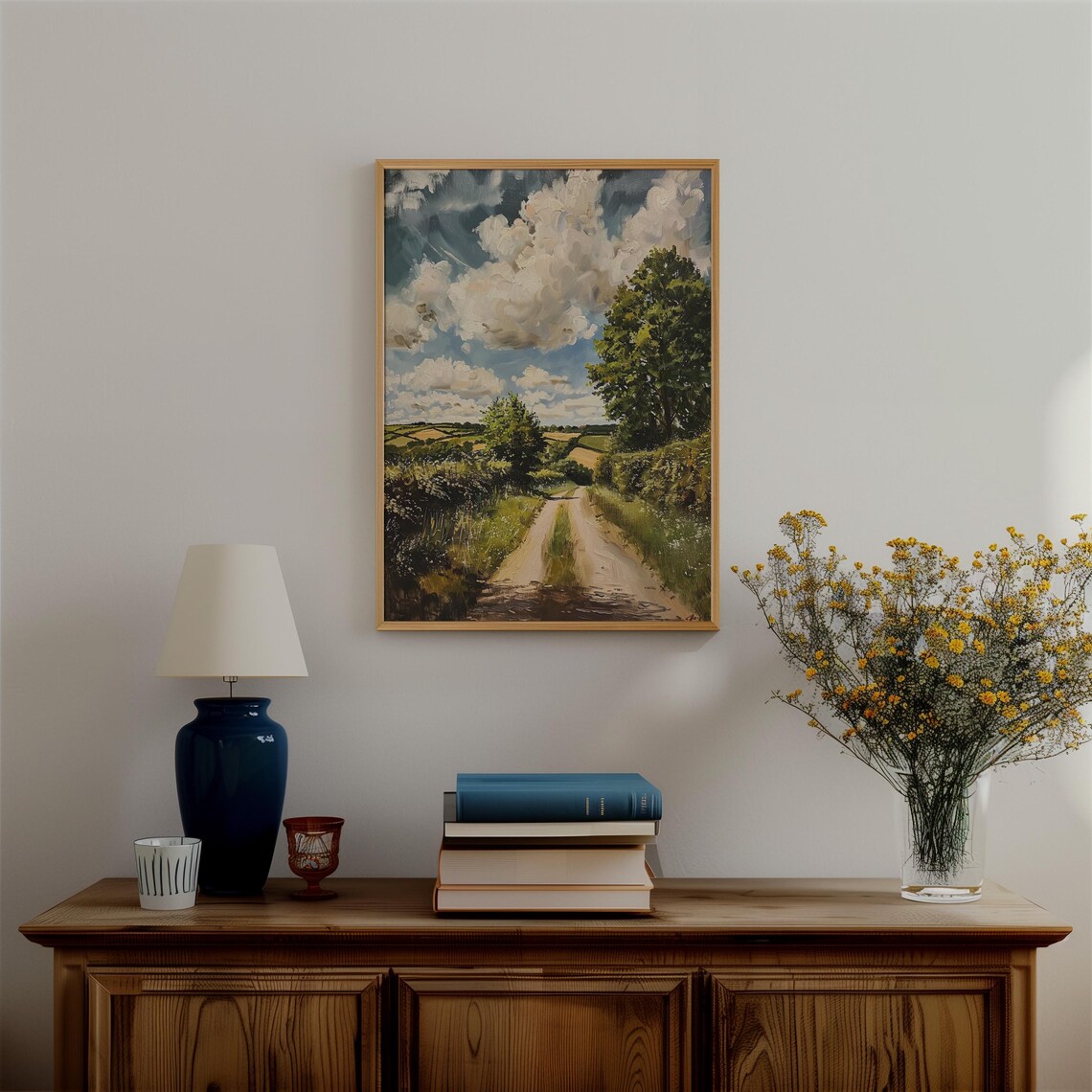 Countryside Landscape Art Print, English Fields - Image 3