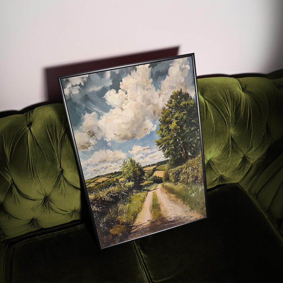 Countryside Landscape Art Print, English Fields - Image 2