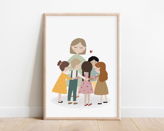 Kindergarten Teacher Art Print Kindergarten Teacher Gift Early Childhood Educator Kindergarten Farewell