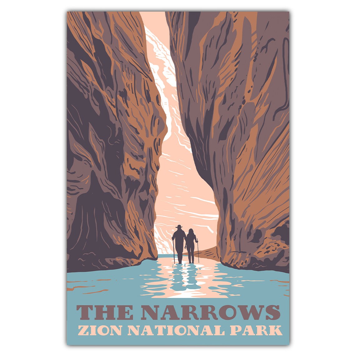Zion National Park The Narrows Postcard Art Print