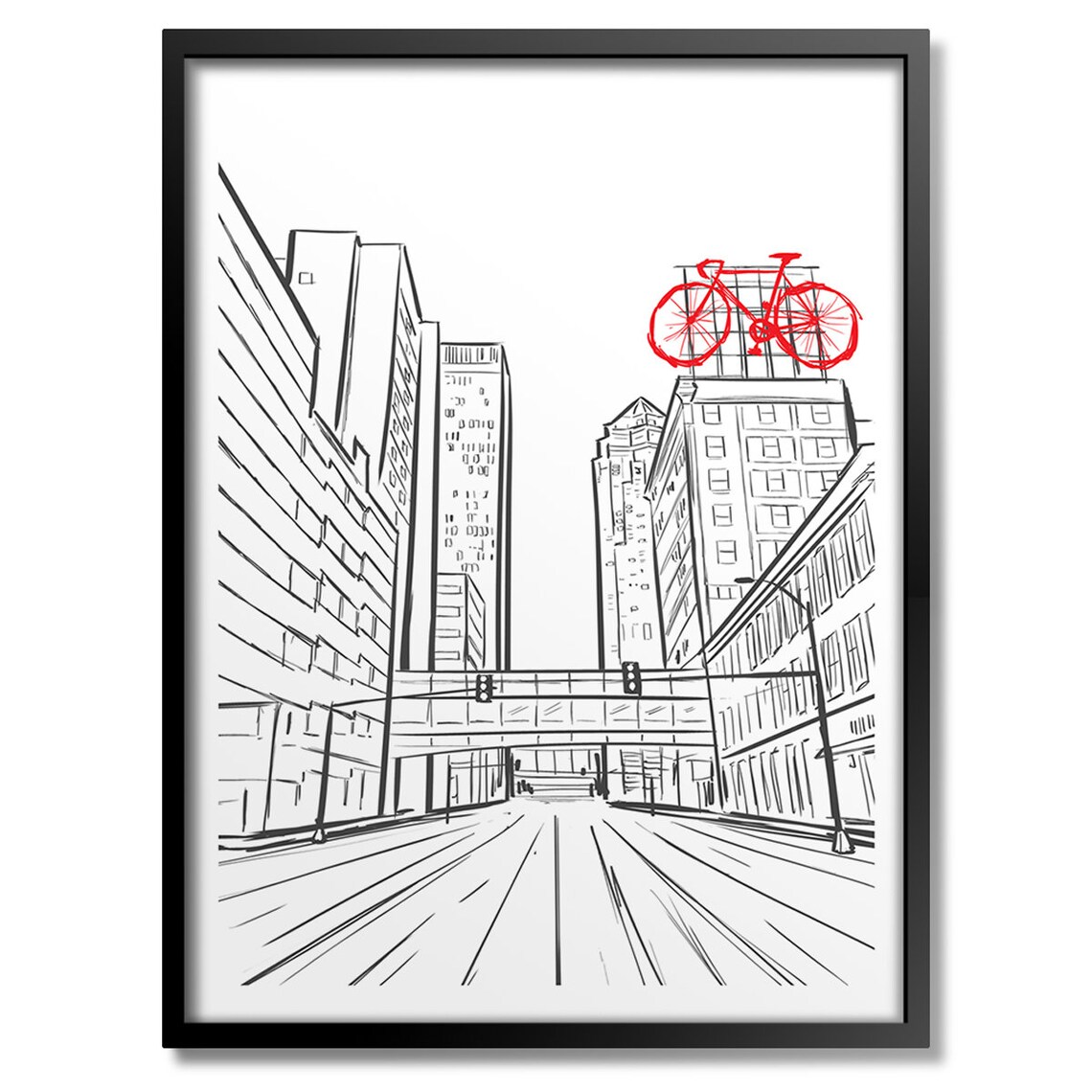 Des Moines Travelers Bike Art Print