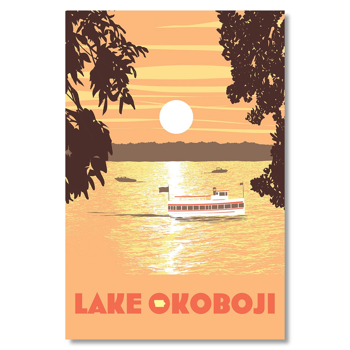 Lake Okoboji Sunset Travel Poster