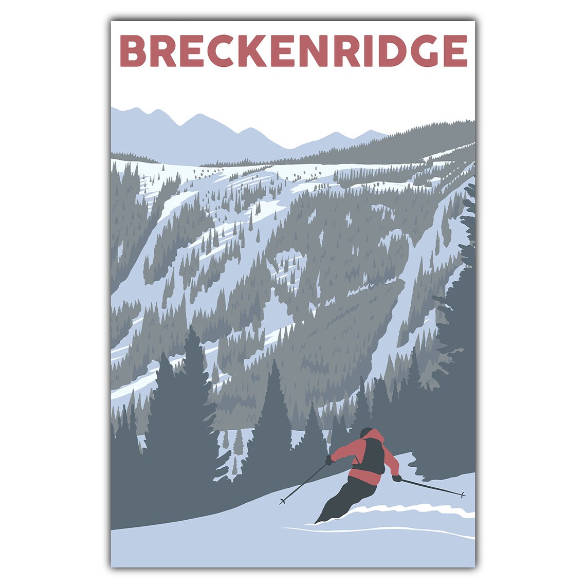 Ski Breckenridge Travel Poster, Mountain Getaway