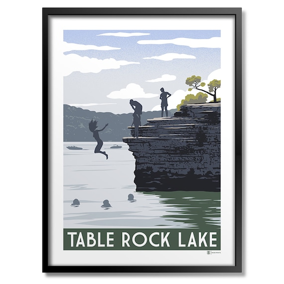 Table Rock Lake Cliffs Art Print, Lake Landscape