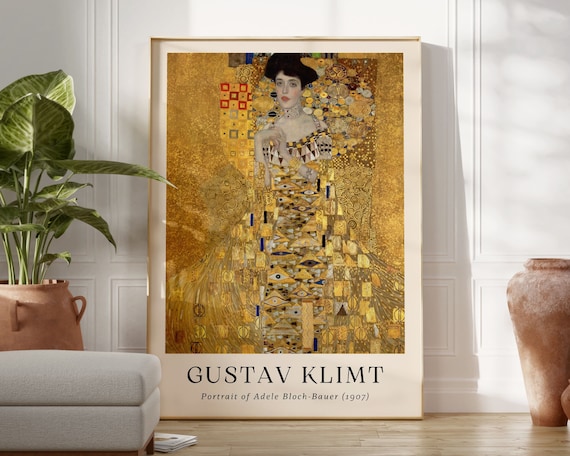 Gustav Klimt Print Portrait Of Adele Bloch Bauer I 1907 Gustav Klimt Poster Klimt Exhibition Poster Vintage Wall Art