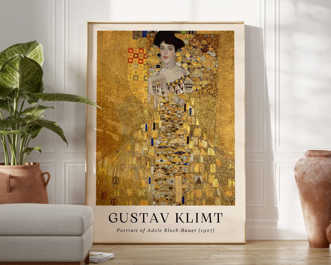 Gustav Klimt Adele Bloch-Bauer I 1907 Golden Art Nouveau Portrait Poster