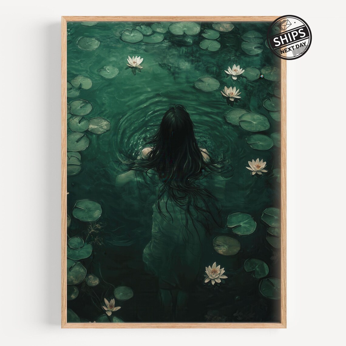 Ophelia Dark Academia Gothic Wall Art Print