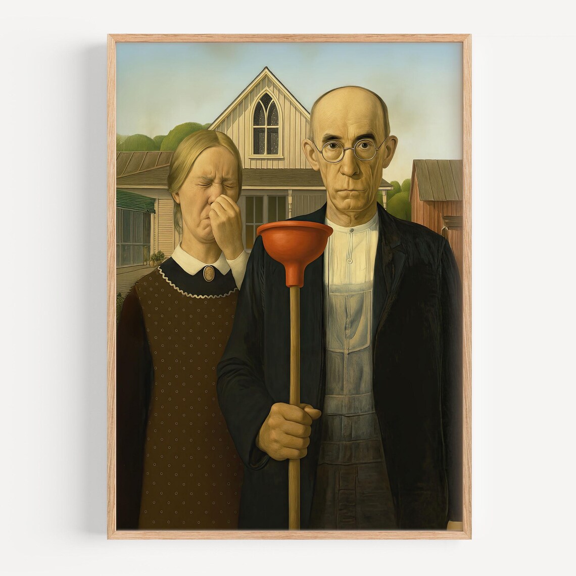 Funny Bathroom Wall Art Print, Gothic Parody