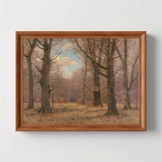 Beech Forest In Fall Autumn Decor Painting Fine Art Vintage Landscape Wall Moody