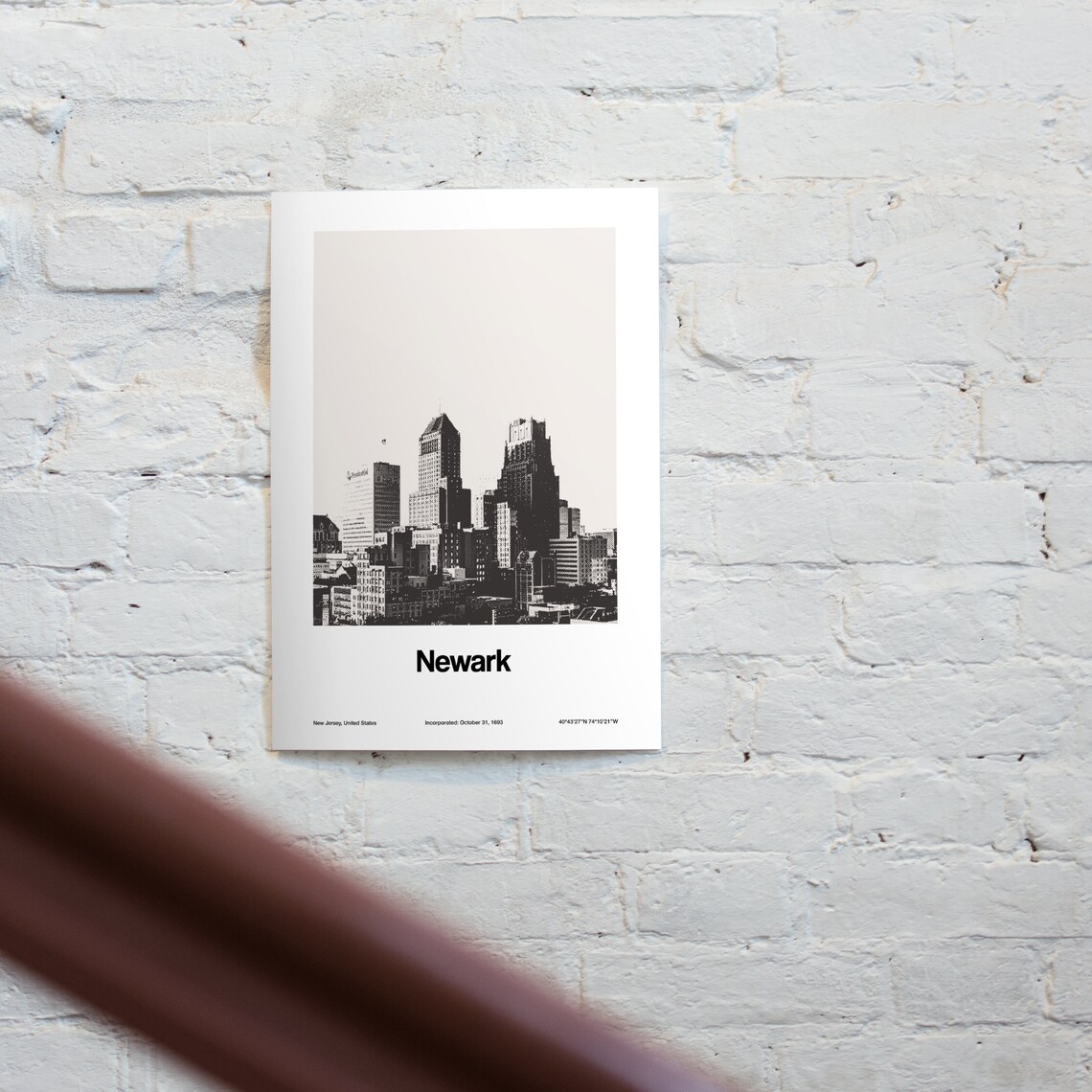 Newark New Jersey Downtown Skyline Poster Print - Image 2