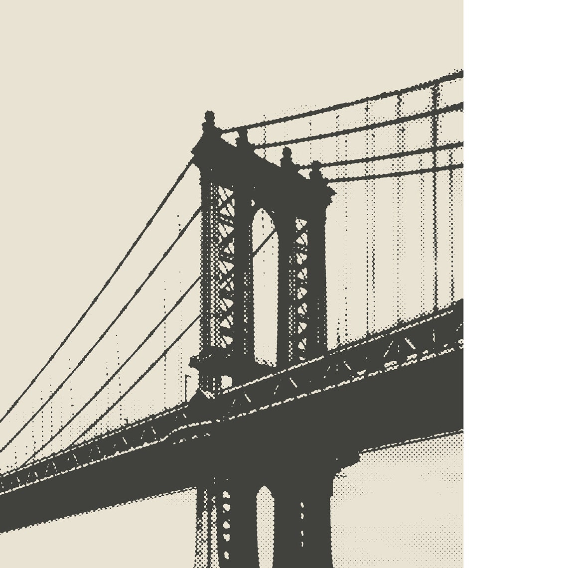 Manhattan Bridge Minimalist Art Print, New York City - Image 3