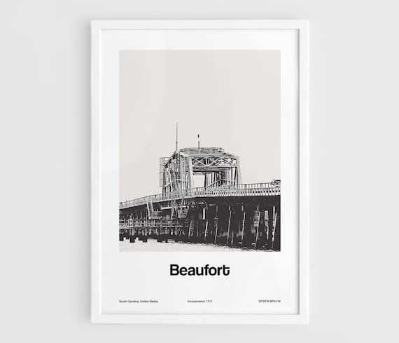 Beaufort, SC Minimalist City Travel Poster