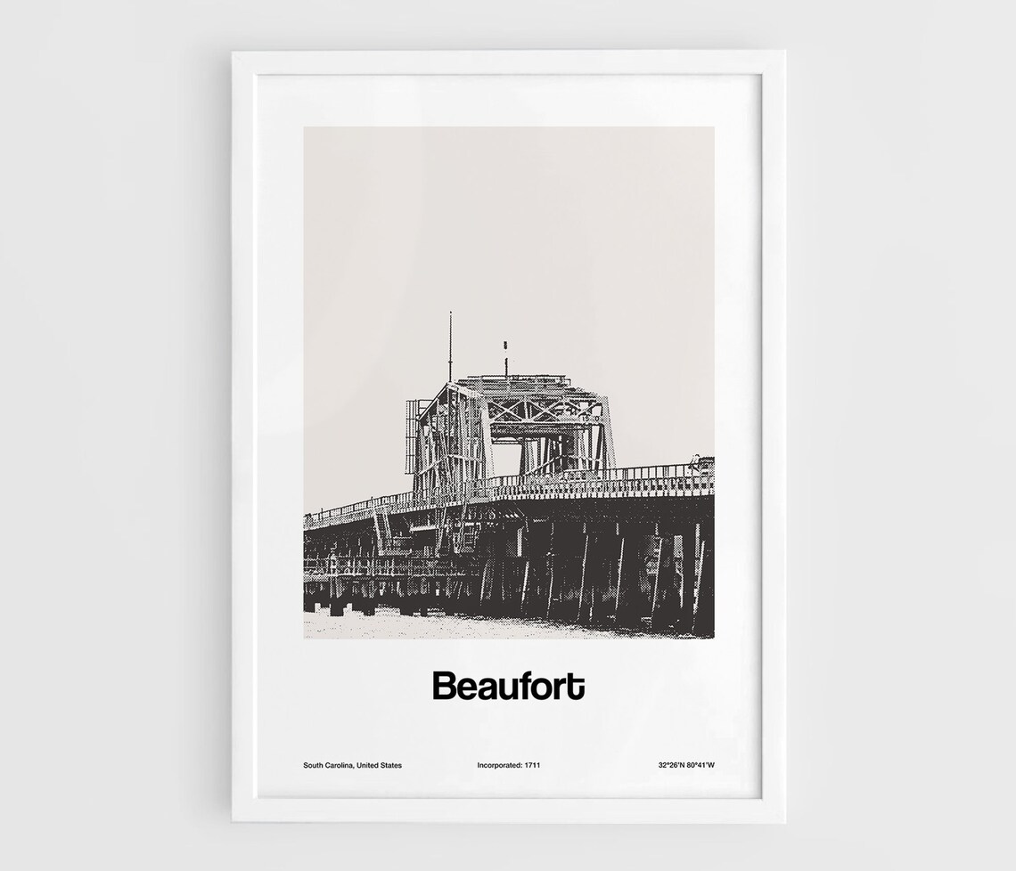 Beaufort, SC Minimalist City Travel Poster