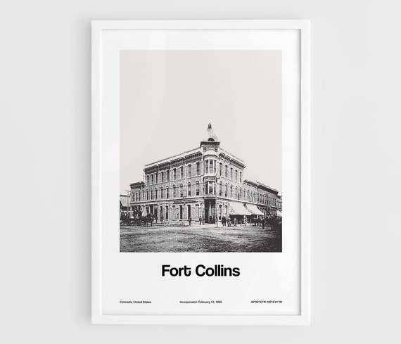 Fort Collins Colorado Minimalist Custom Art Print