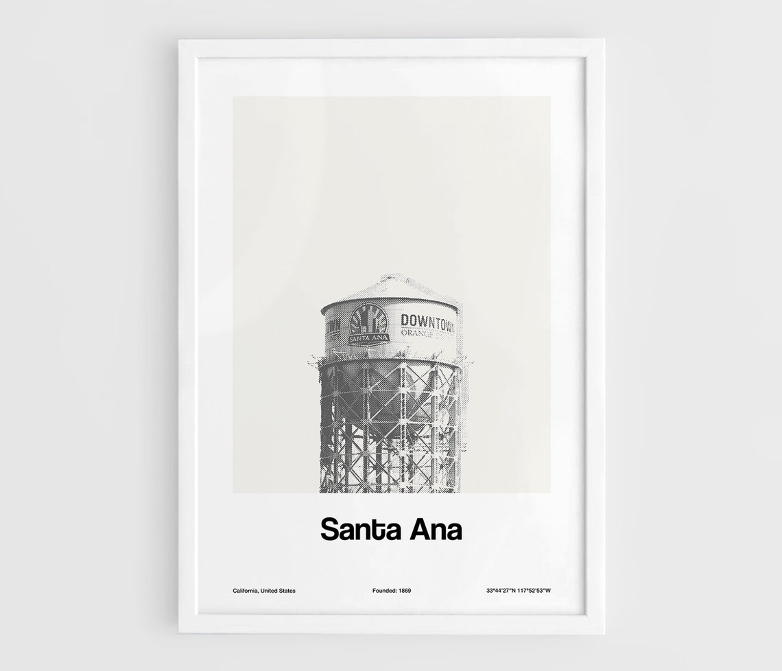 Santa Ana California Downtown Minimalist City Art Print