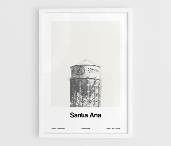 Santa Ana California Downtown Minimalist City Art Print