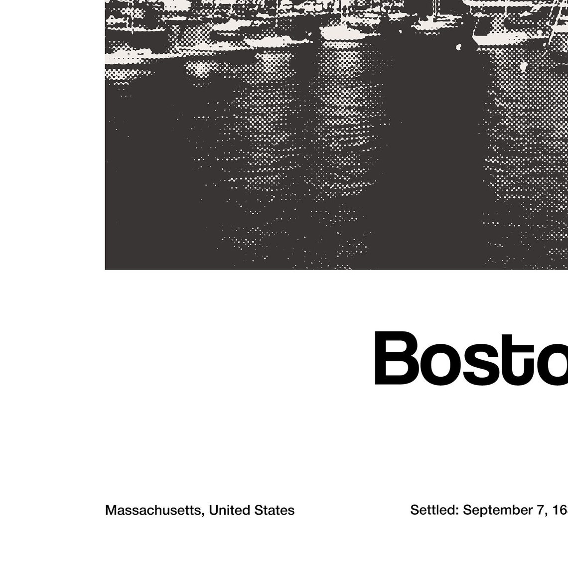 Boston Massachusetts Bay Minimalist Travel Poster - Image 2