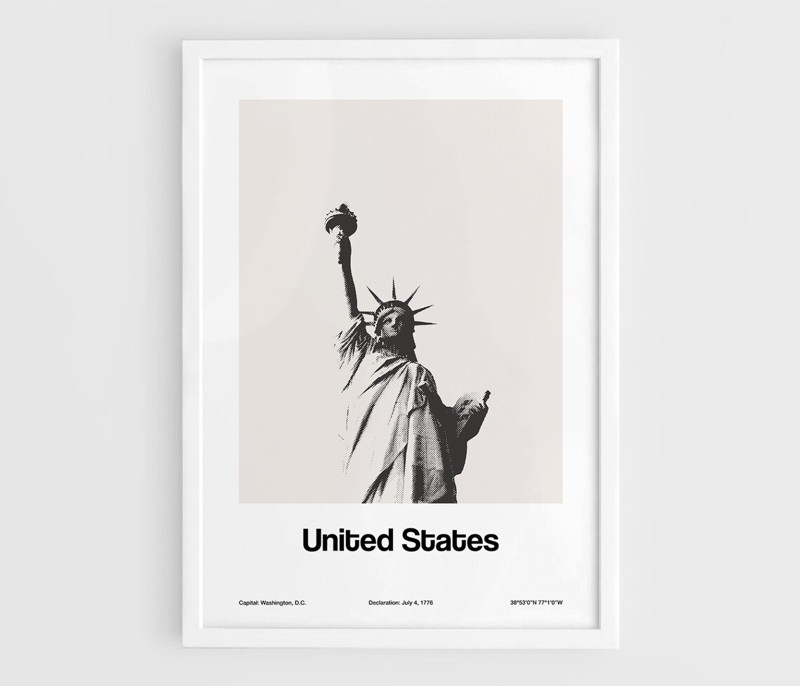 Statue of Liberty, New York Minimalist Art Print