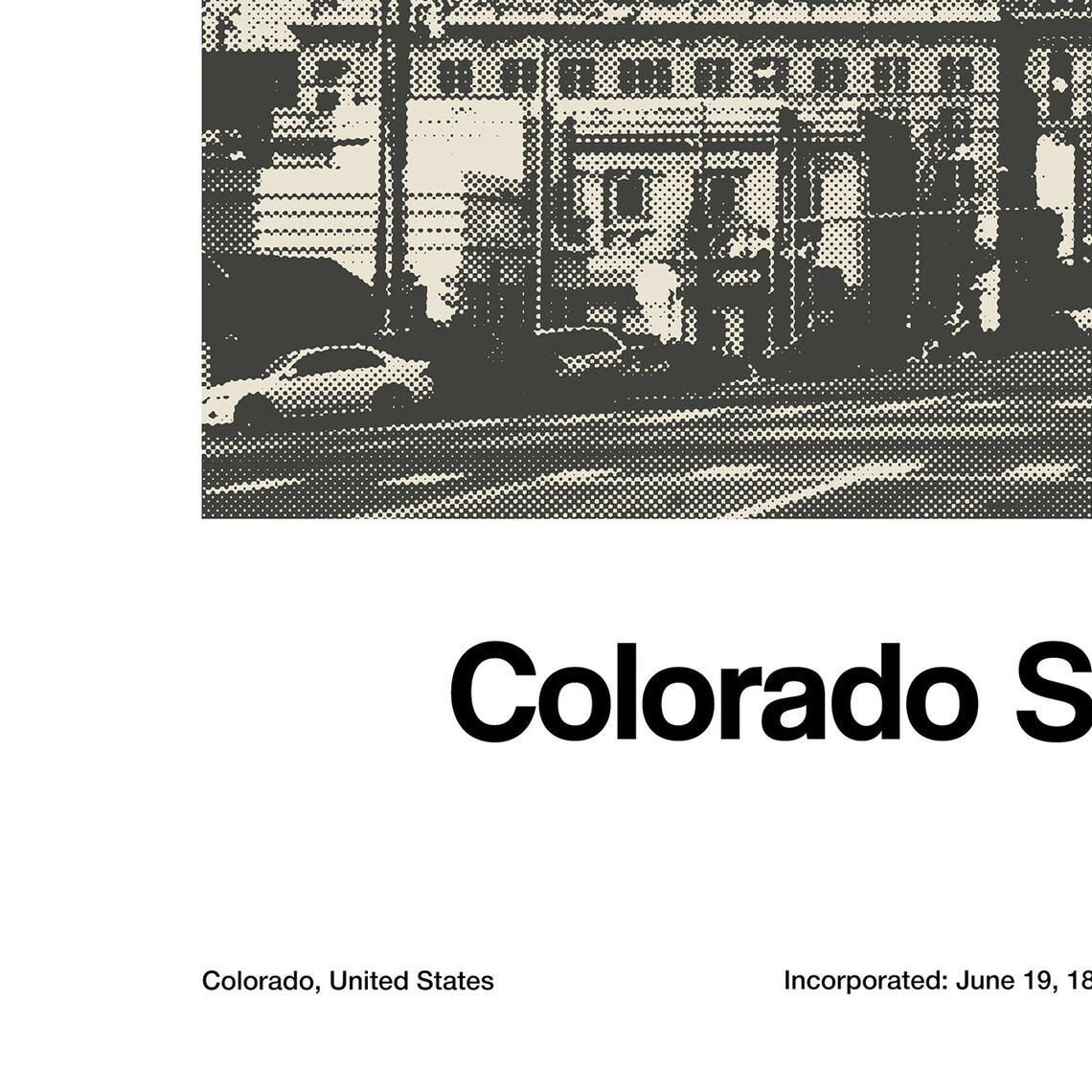 Colorado Springs Downtown Skyline Minimalist Art Print - Image 3