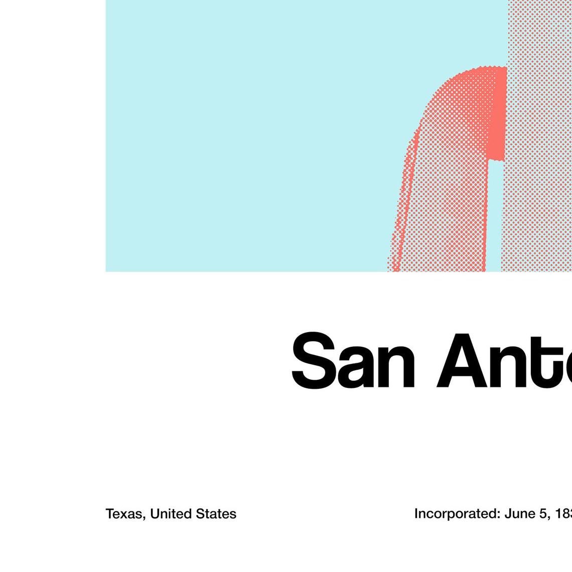San Antonio La Antorcha De La Amistad Minimalist Art Print - Image 2