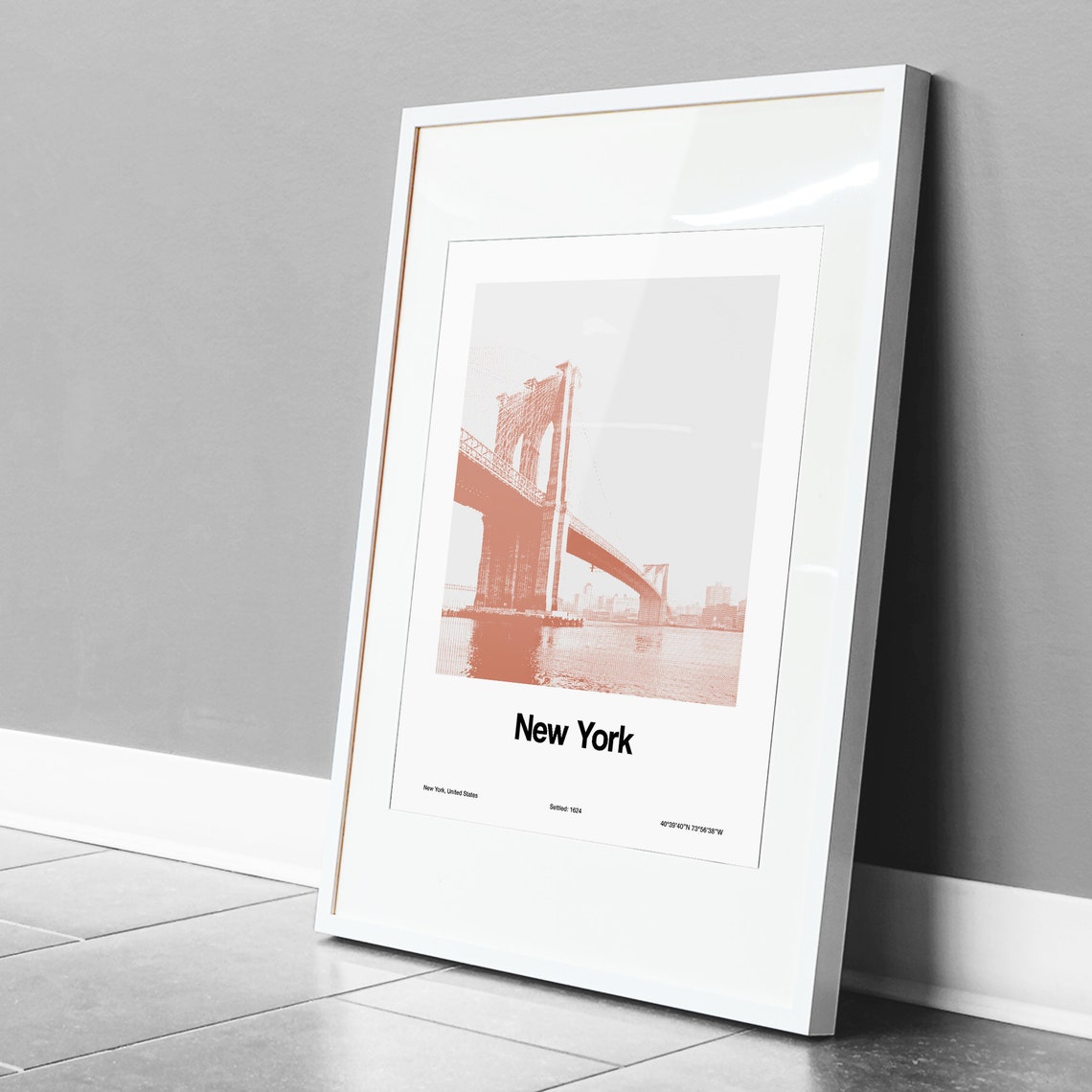 New York City Brooklyn Bridge Minimalist Poster Print - Image 3