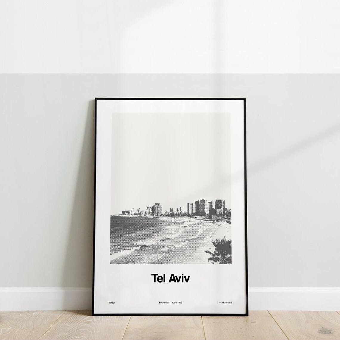 Tel Aviv Skyline Travel Poster, Minimalist City Art - Image 3