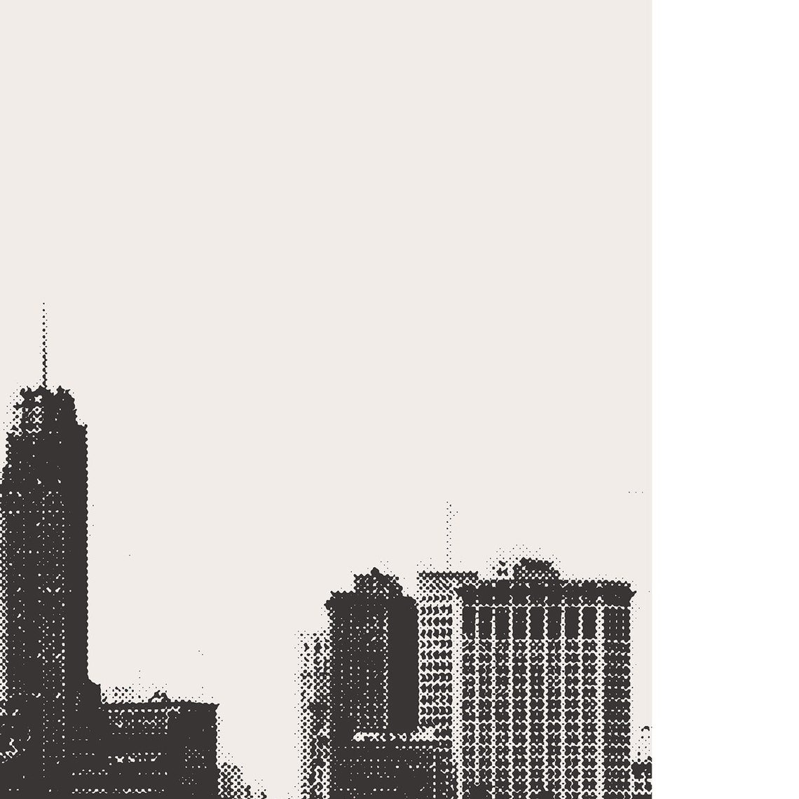 Old Detroit Skyline, Historic Black and White Art Print - Image 3