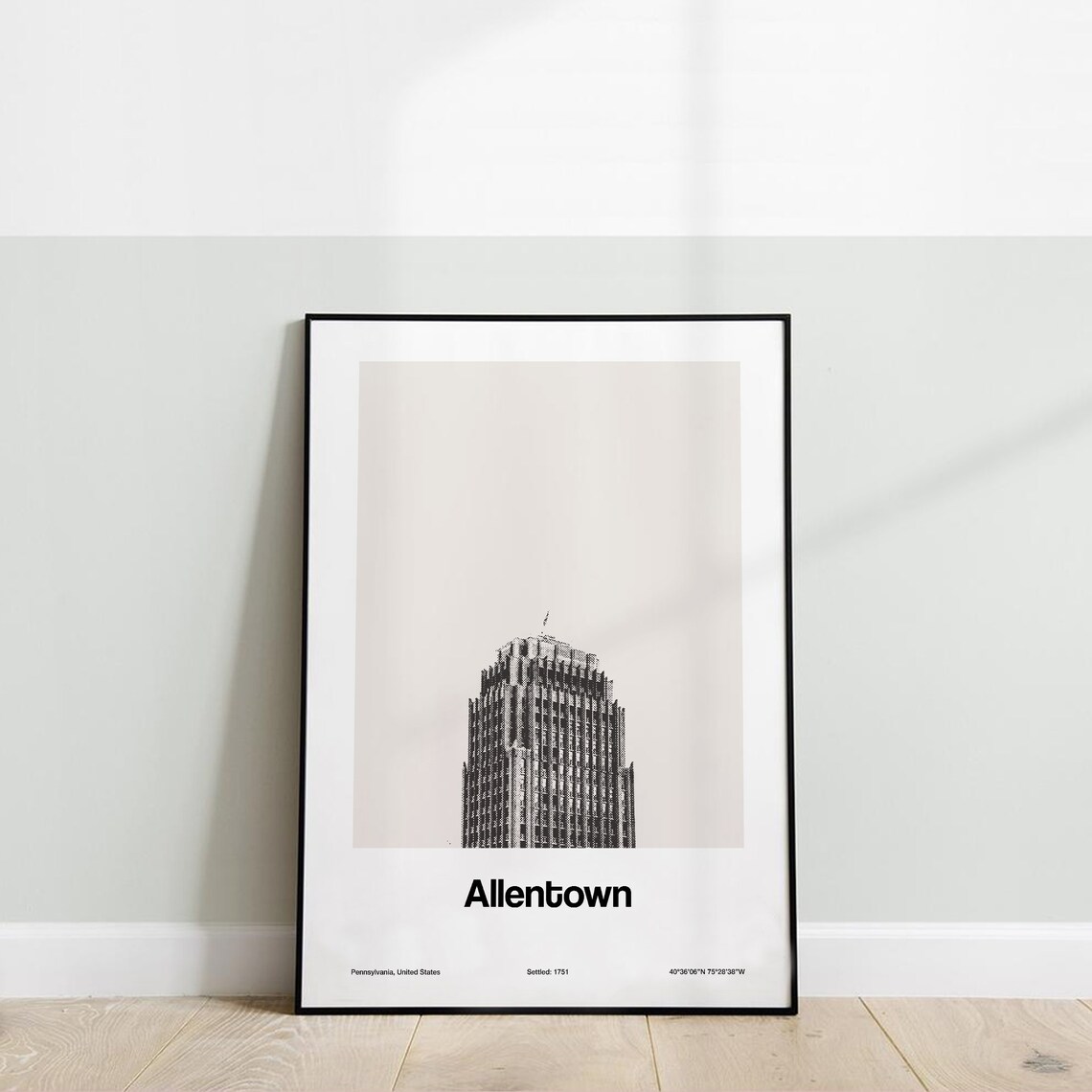 Allentown Pennsylvania Skyline, Minimalist Art Print - Image 3