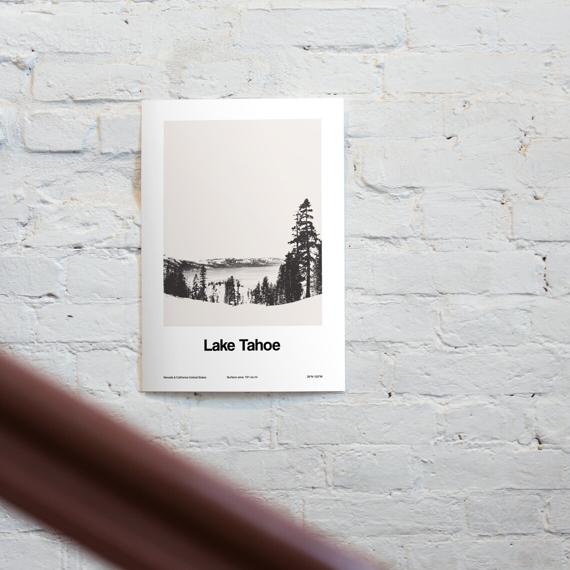 Lake Tahoe Minimalist Travel Poster, Mountain Print - Image 3