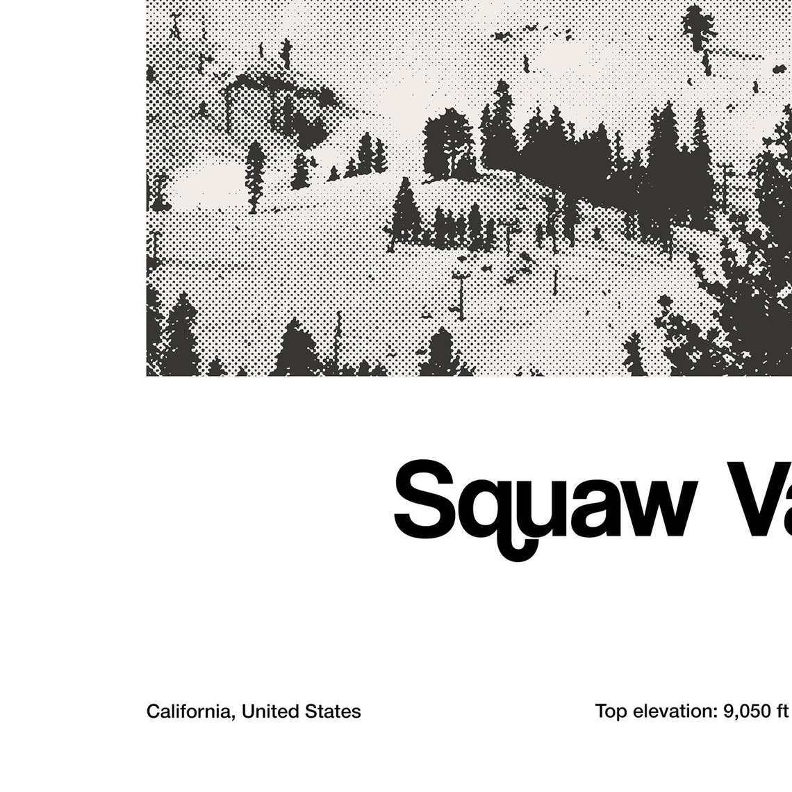 Squaw Valley California Minimalist City Poster - Image 3