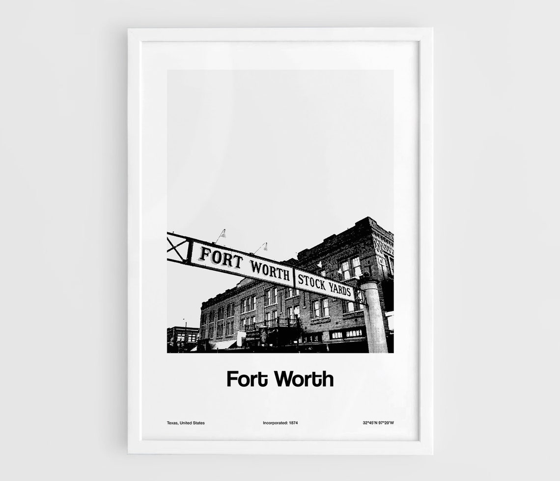 Fort Worth Stockyards Minimalist Travel Poster