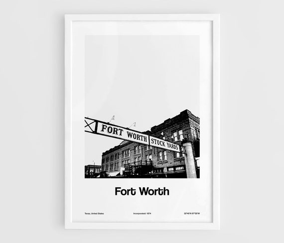 Fort Worth Stockyards Minimalist Travel Poster